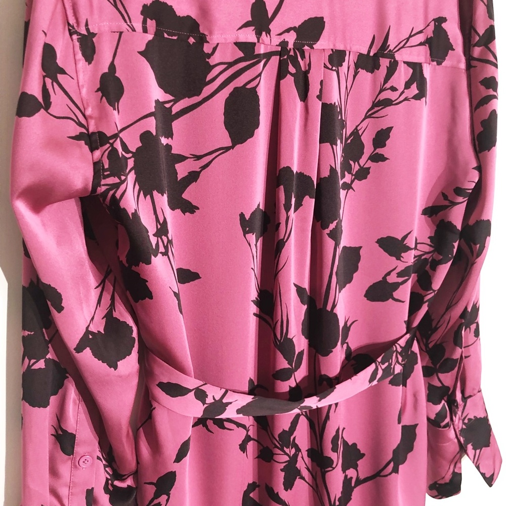 NEW $395 Equipment Roseabelle Floral Button-Down Short Charmeuse L Belted Dress - Picture 11 of 14